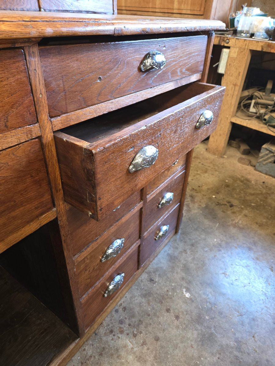 Oak Pharmacy Counter From The Second Half Of The 19th Century -photo-8