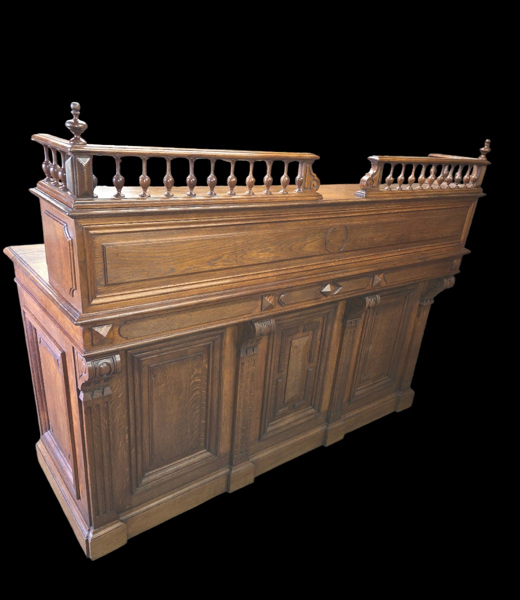 Oak Pharmacy Counter From The Second Half Of The 19th Century 