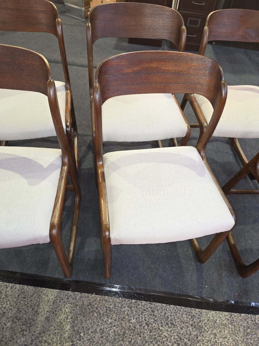 Suite de 6 chaises Baumann modèle tonneau des années 60-photo-3