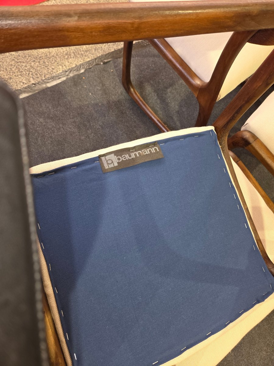 Suite de 6 chaises Baumann modèle tonneau des années 60-photo-5
