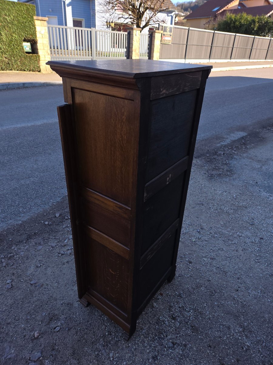 Early Oak Cardboard Box, Notary's Style, Early 1900s-photo-1