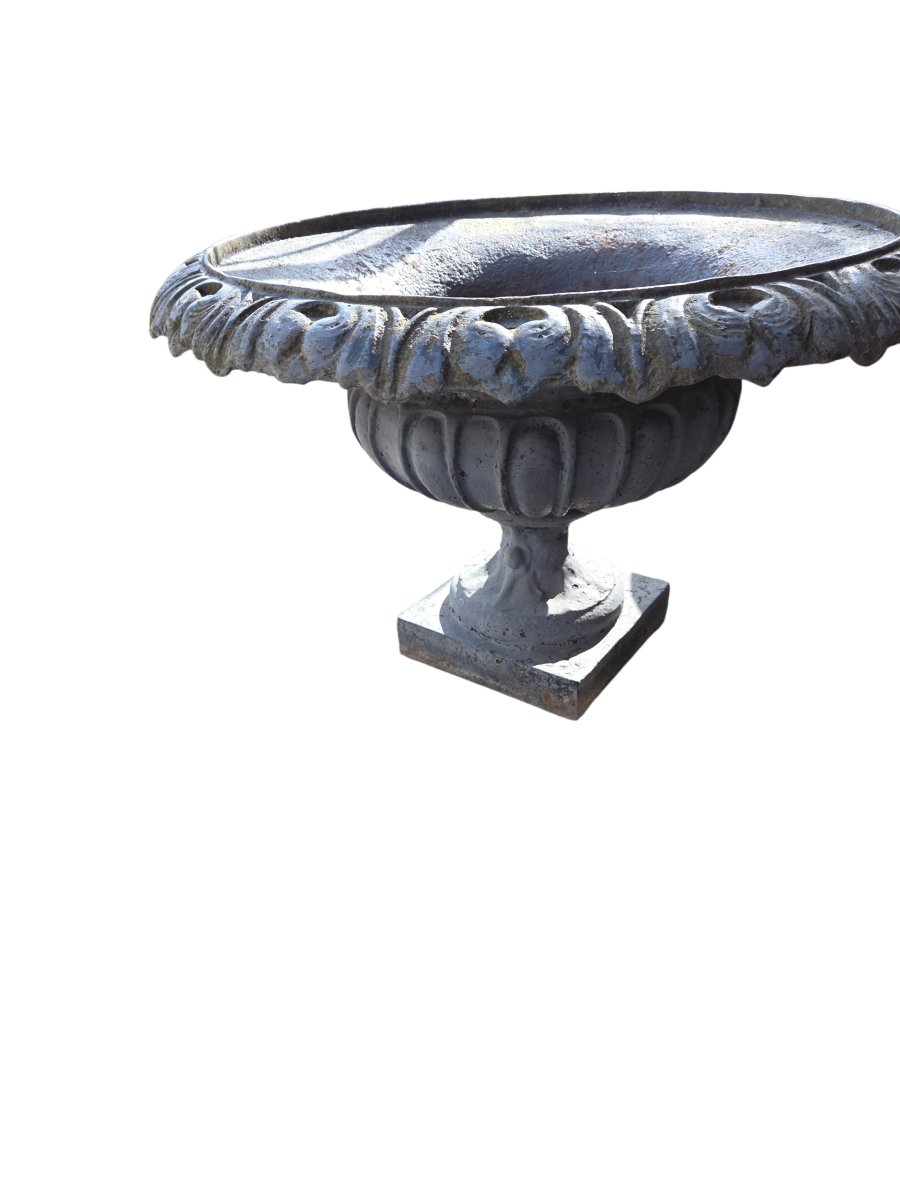 Important Cast Iron Medici Bowl From The Late 19th Century, Originating From The Garden Of A Bourgeois House. -photo-1