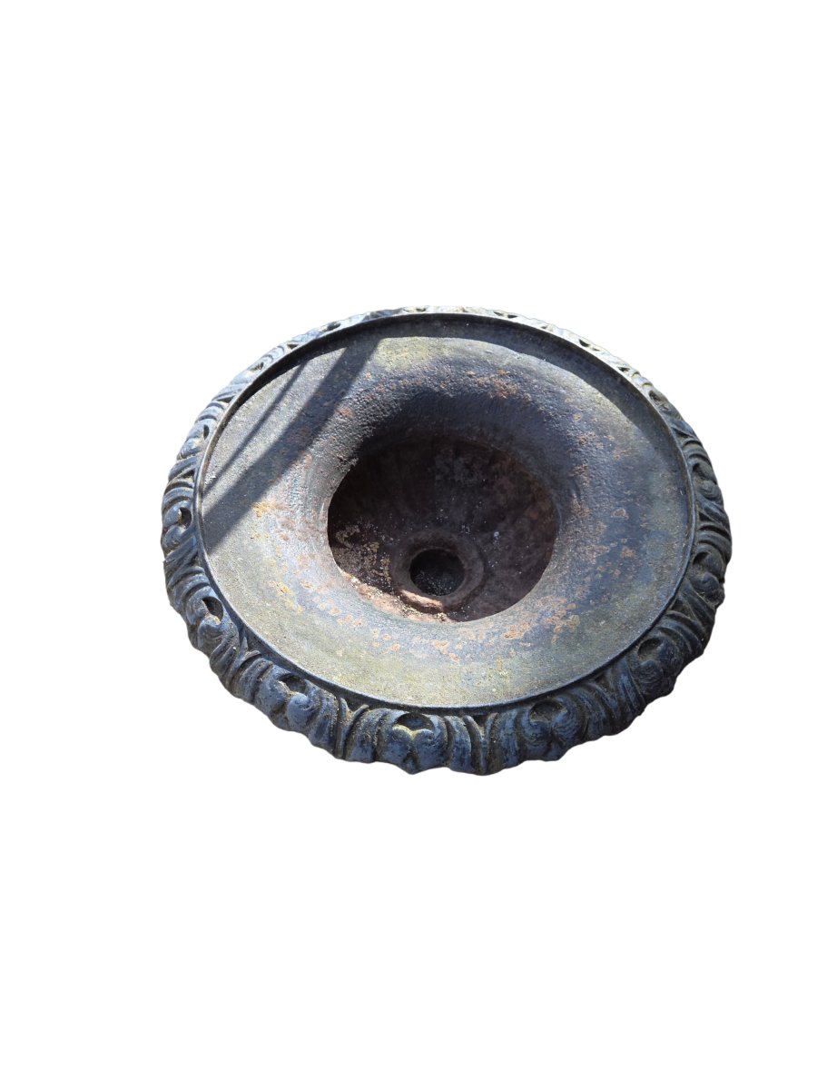Important Cast Iron Medici Bowl From The Late 19th Century, Originating From The Garden Of A Bourgeois House. -photo-2