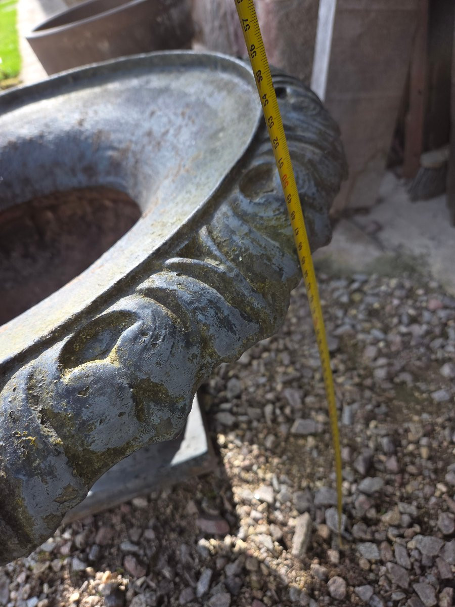 Important Cast Iron Medici Bowl From The Late 19th Century, Originating From The Garden Of A Bourgeois House. -photo-5