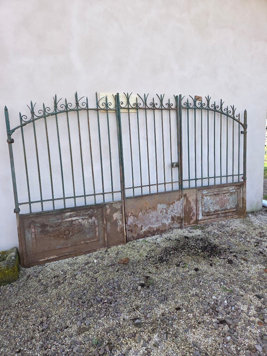 Grand portail en fer forgé fin 19eme-photo-1