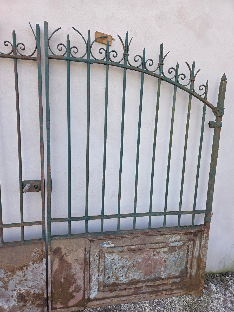 Grand portail en fer forgé fin 19eme-photo-2