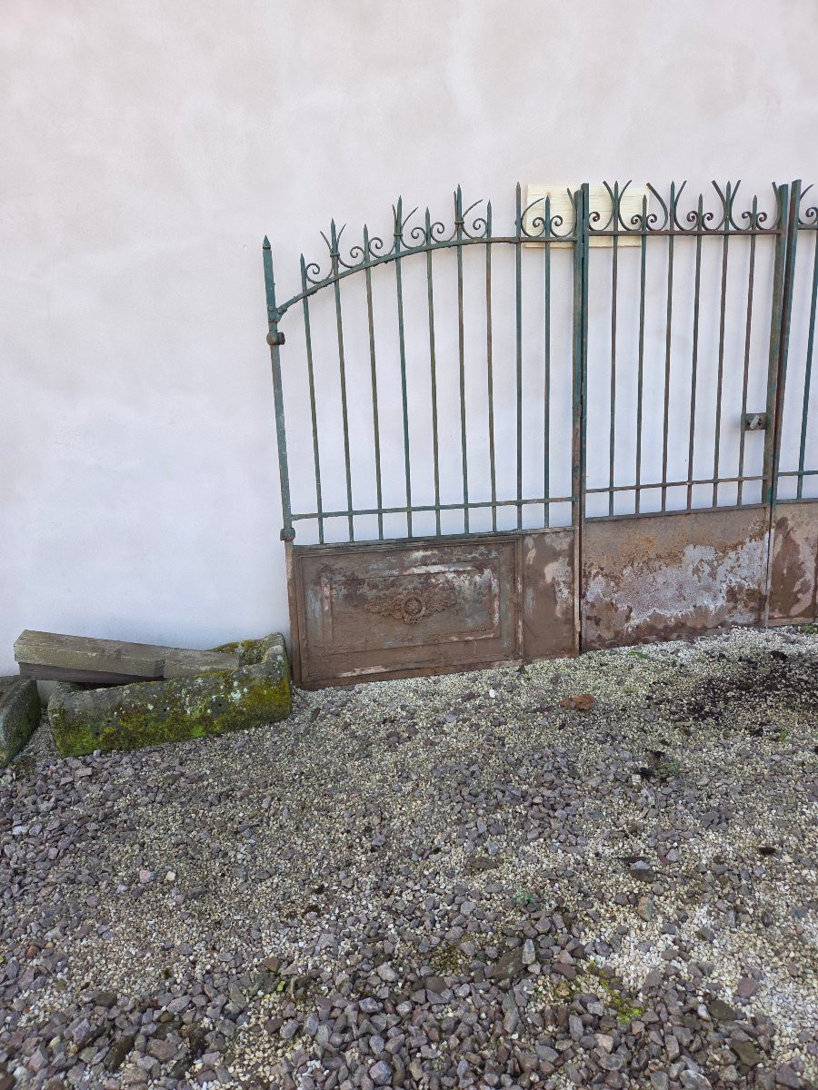 Grand portail en fer forgé fin 19eme-photo-3