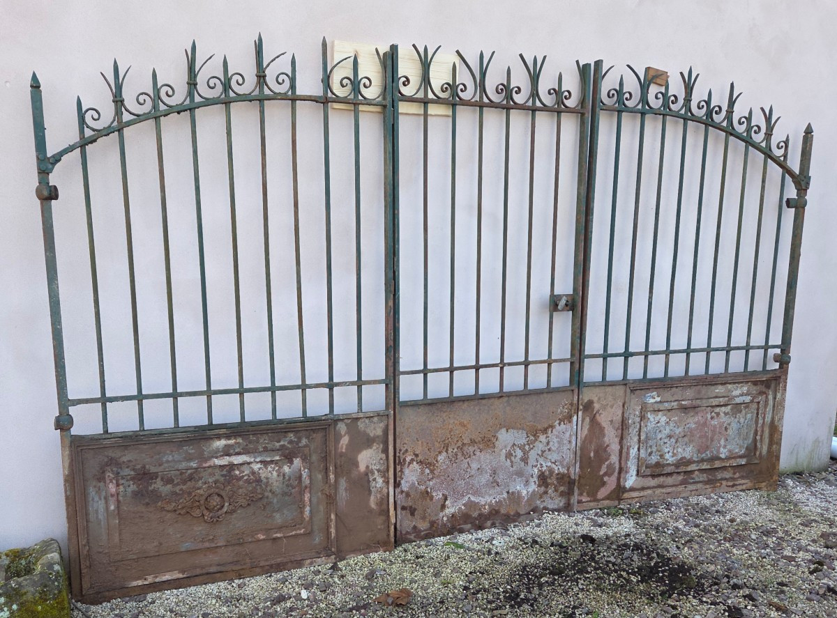 Grand portail en fer forgé fin 19eme