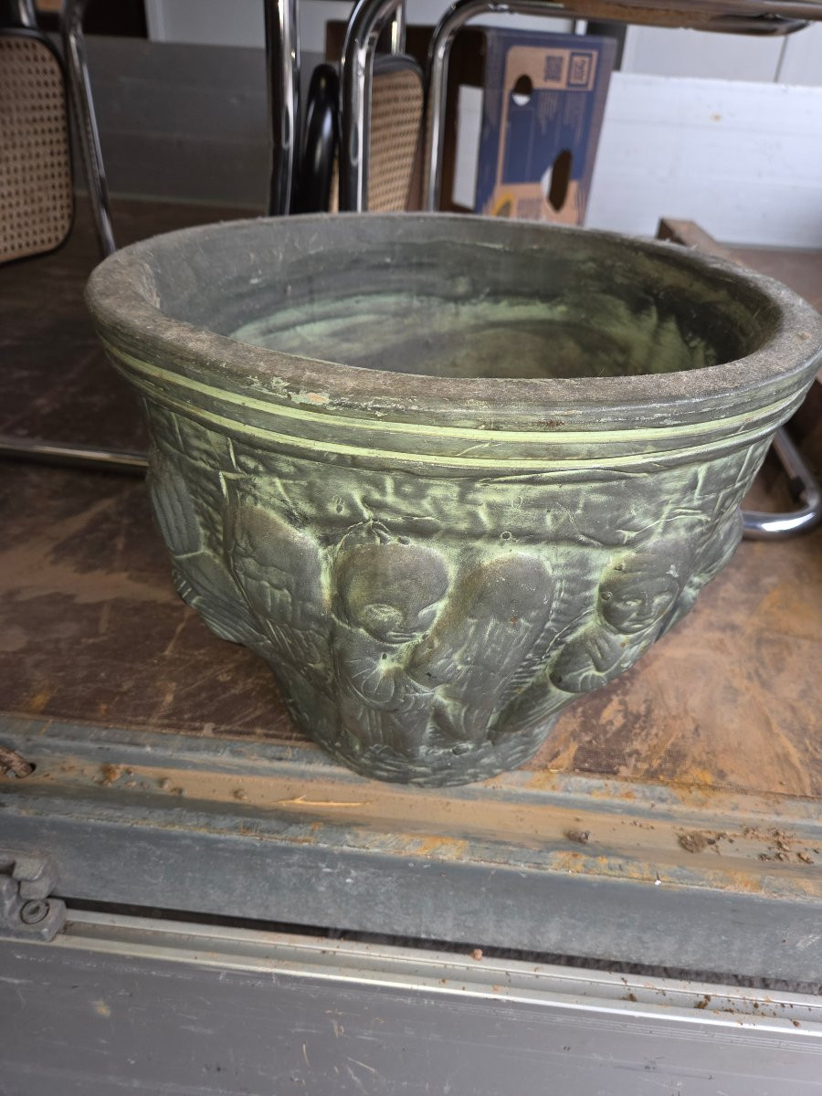 Cache pot en terre cuite des années 50 ( Francisco Figueras espagne)-photo-1