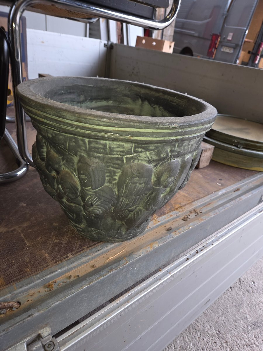 Cache pot en terre cuite des années 50 ( Francisco Figueras espagne)-photo-2