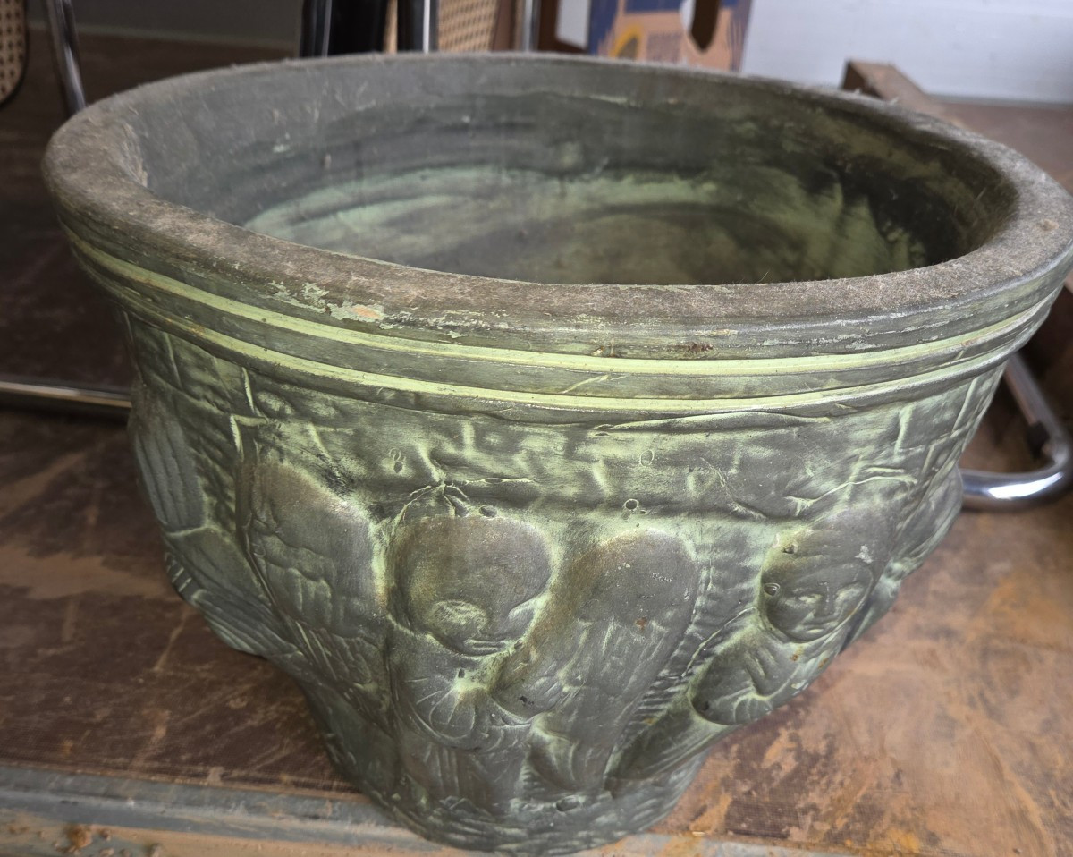 Cache pot en terre cuite des années 50 ( Francisco Figueras espagne)