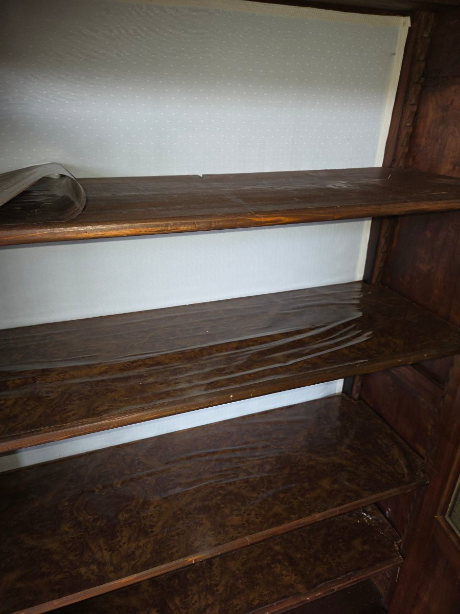 Vitrine 2 portes en bois fruitier de style des années debut 1900-photo-4
