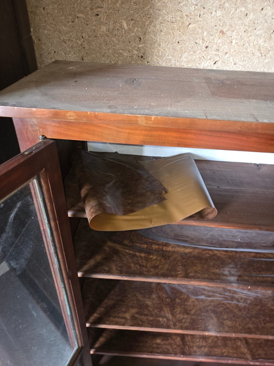 Vitrine 2 portes en bois fruitier de style des années debut 1900-photo-4