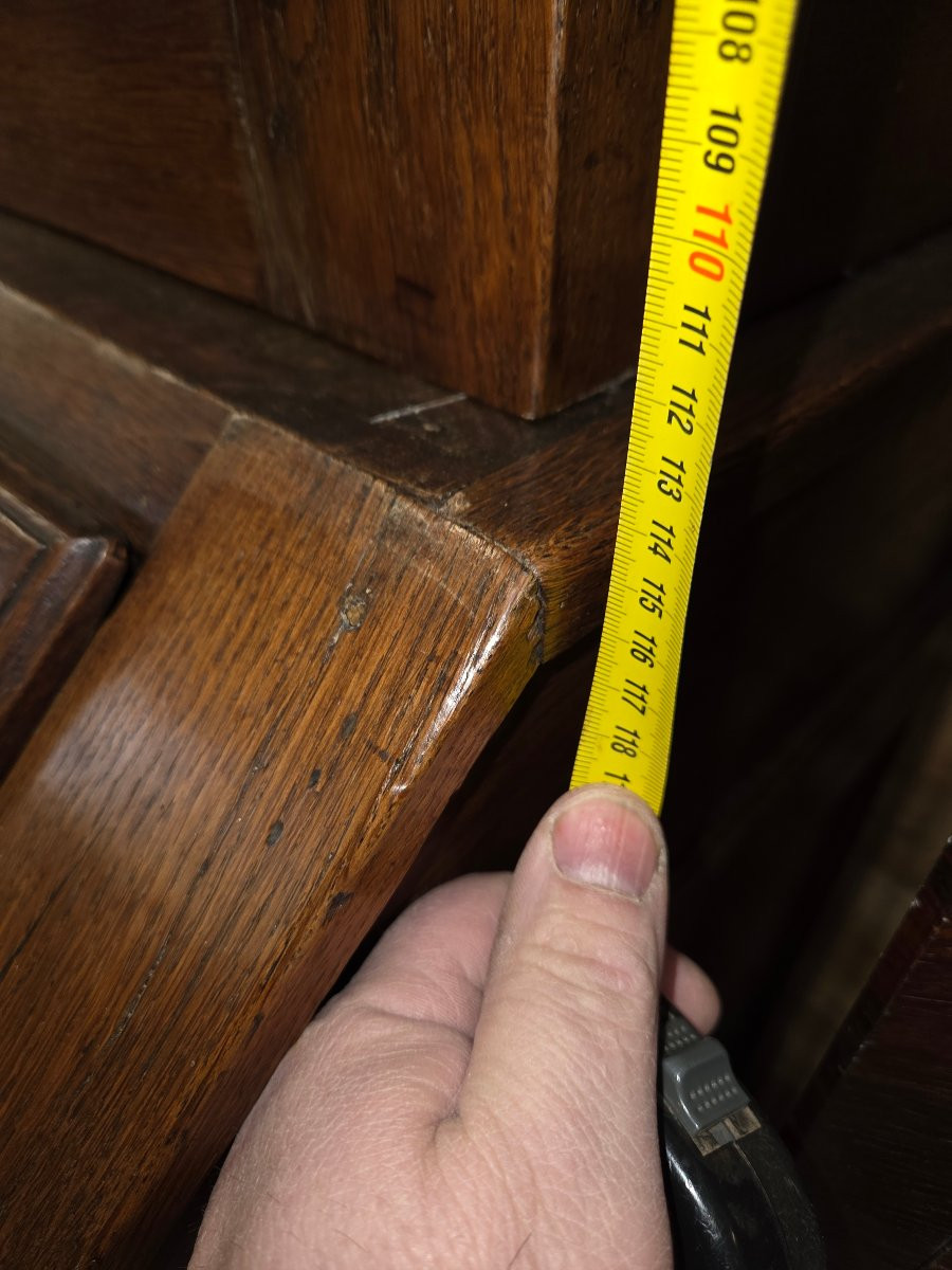 Rare Early 19th-century Lorraine Oak Sideboard/scriban With Eight Double Drop-front Doors, From The Nancy Region. -photo-5