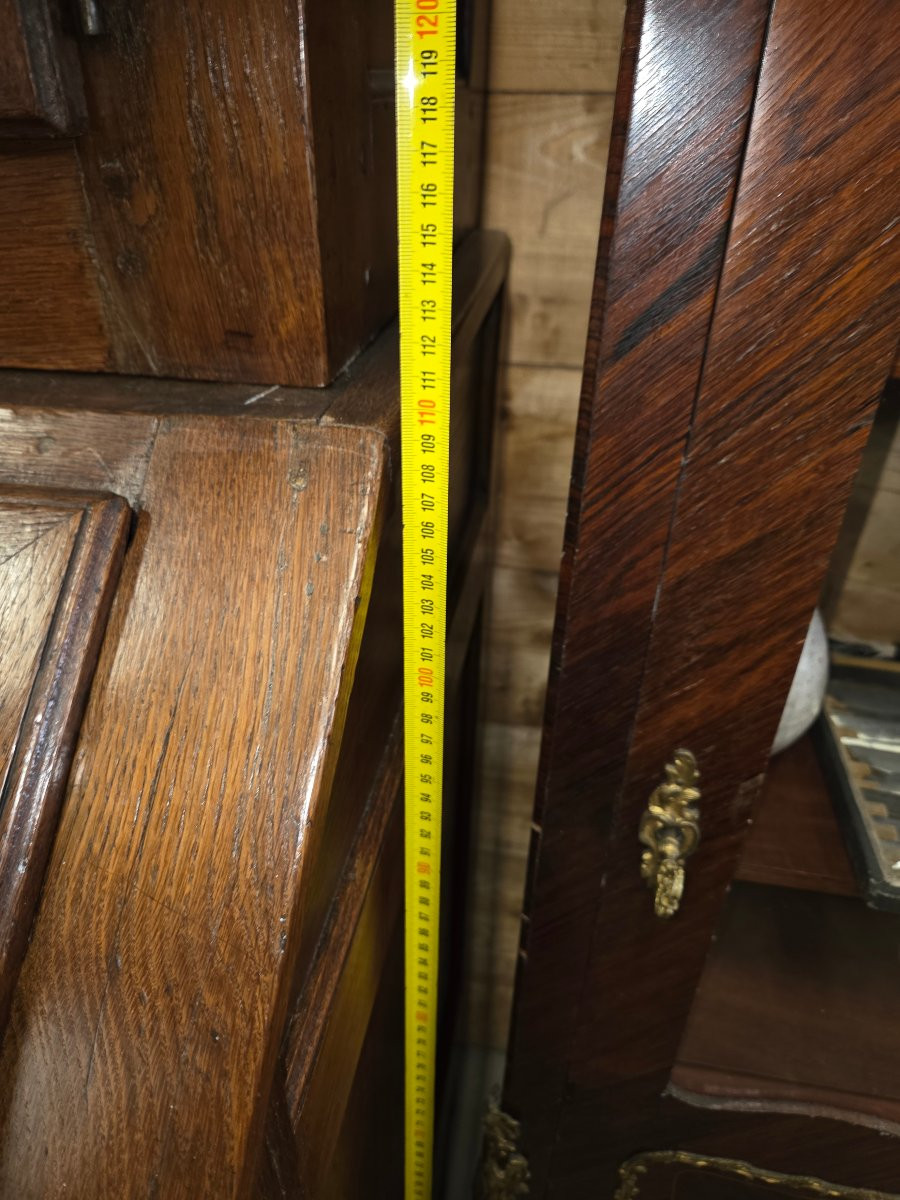 Rare Early 19th-century Lorraine Oak Sideboard/scriban With Eight Double Drop-front Doors, From The Nancy Region. -photo-7