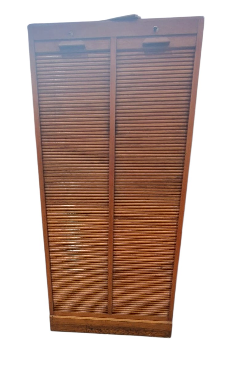 Meuble a double rideaux en chene des années 30/40