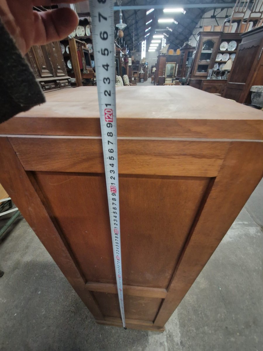 Beechwood Roll-top Filing Cabinet From The 1930s/50s-photo-6