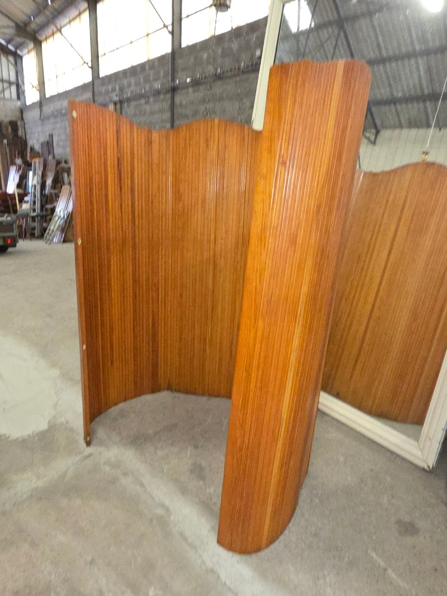 Large Pine Screen By Baumann, Dating From The 1950s-photo-4