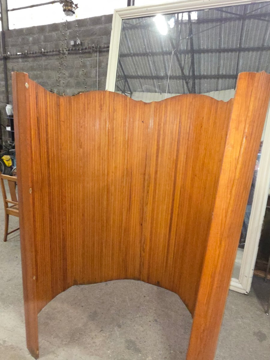 Large Pine Screen By Baumann, Dating From The 1950s-photo-1