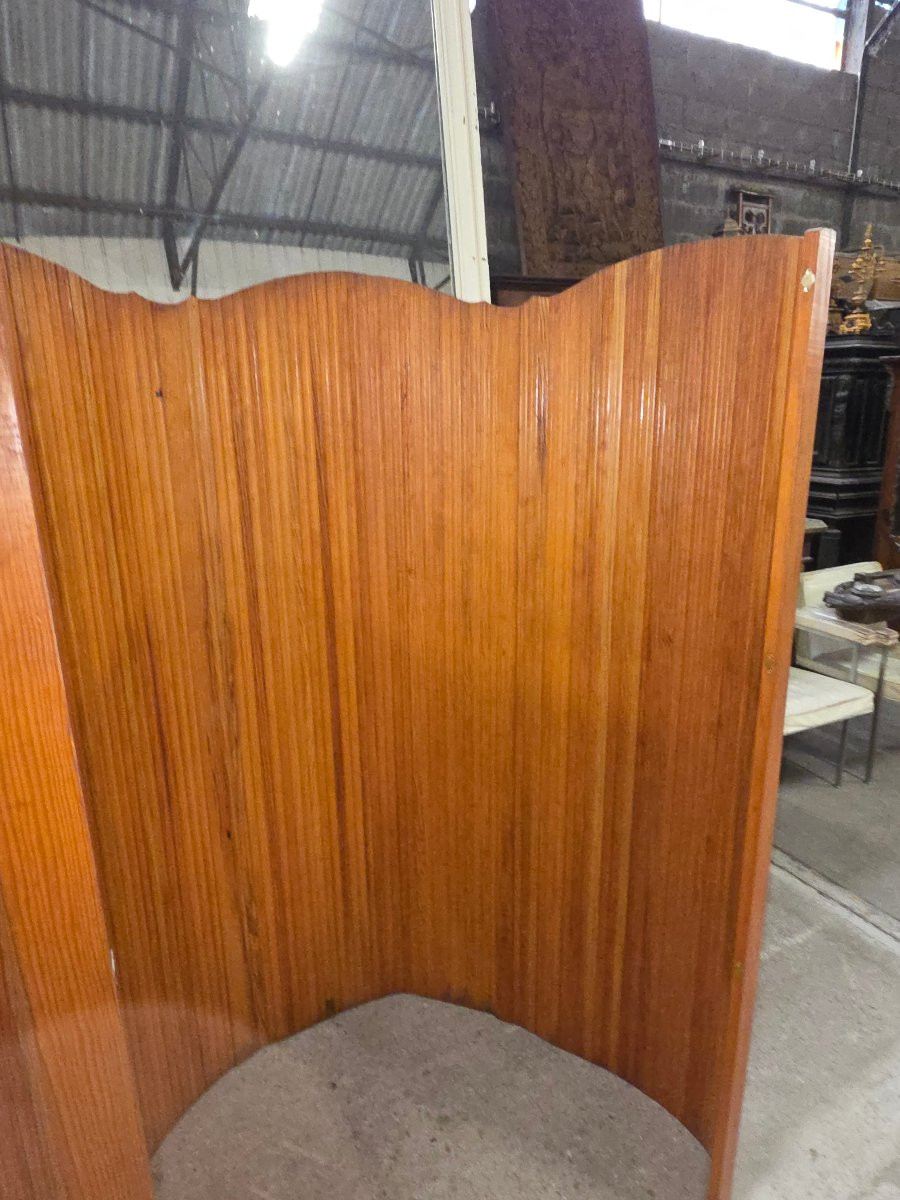 Large Pine Screen By Baumann, Dating From The 1950s-photo-2