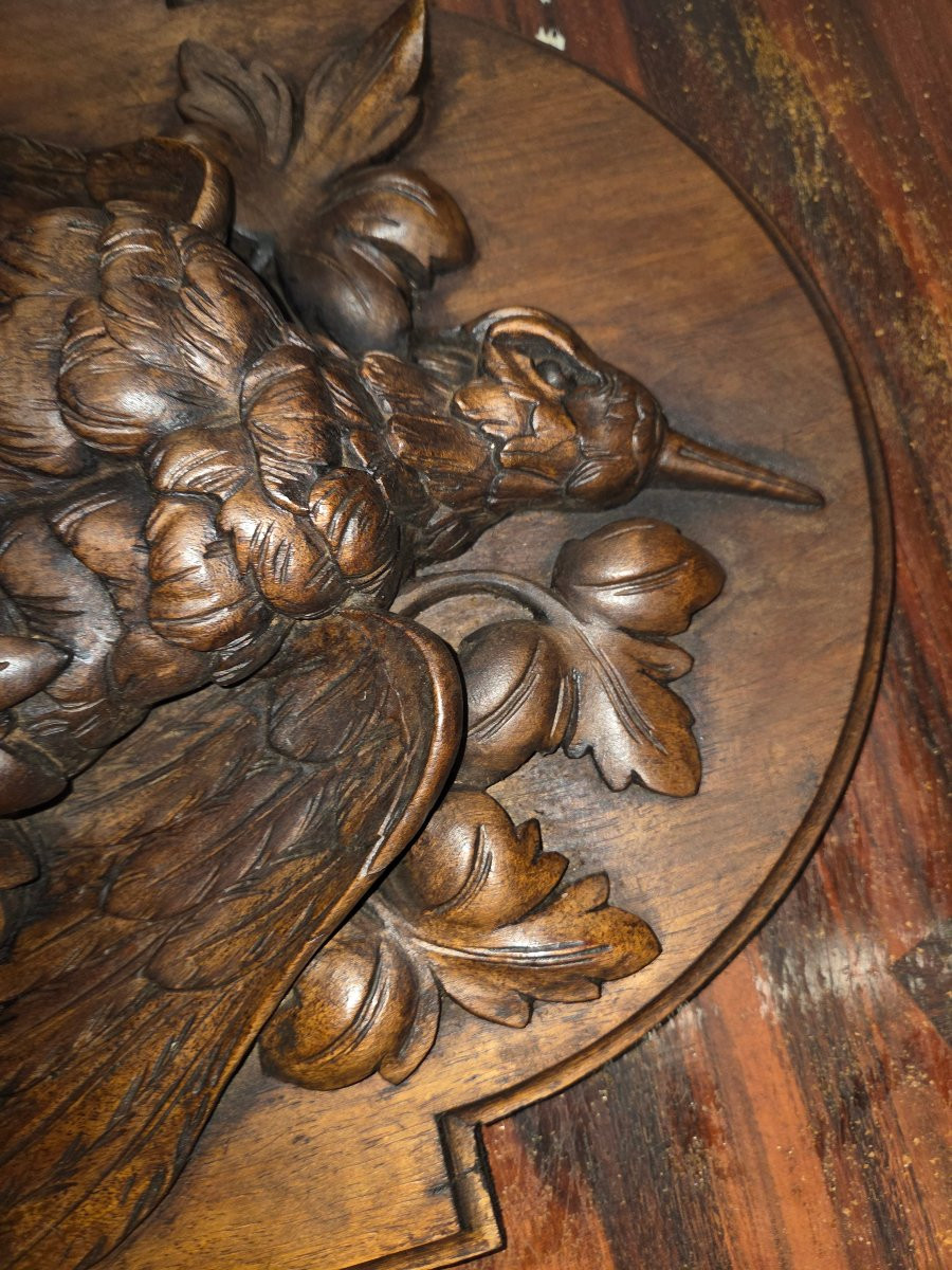 2 trophées dr chasse et pêche en bois sculpté debut 20eme -photo-1