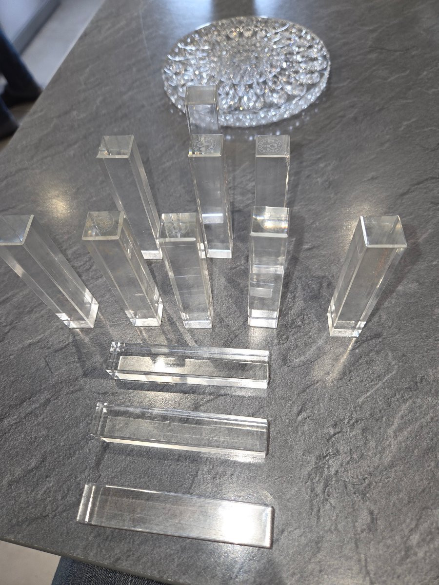 Set Of 12 Baccarat Crystal Knife Rests From The 1950s-photo-2