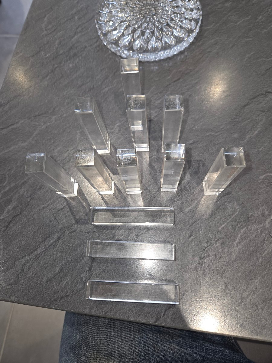 Set Of 12 Baccarat Crystal Knife Rests From The 1950s-photo-3