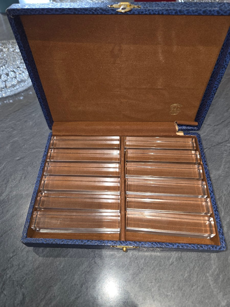 Set Of 12 Baccarat Crystal Knife Rests From The 1950s-photo-4