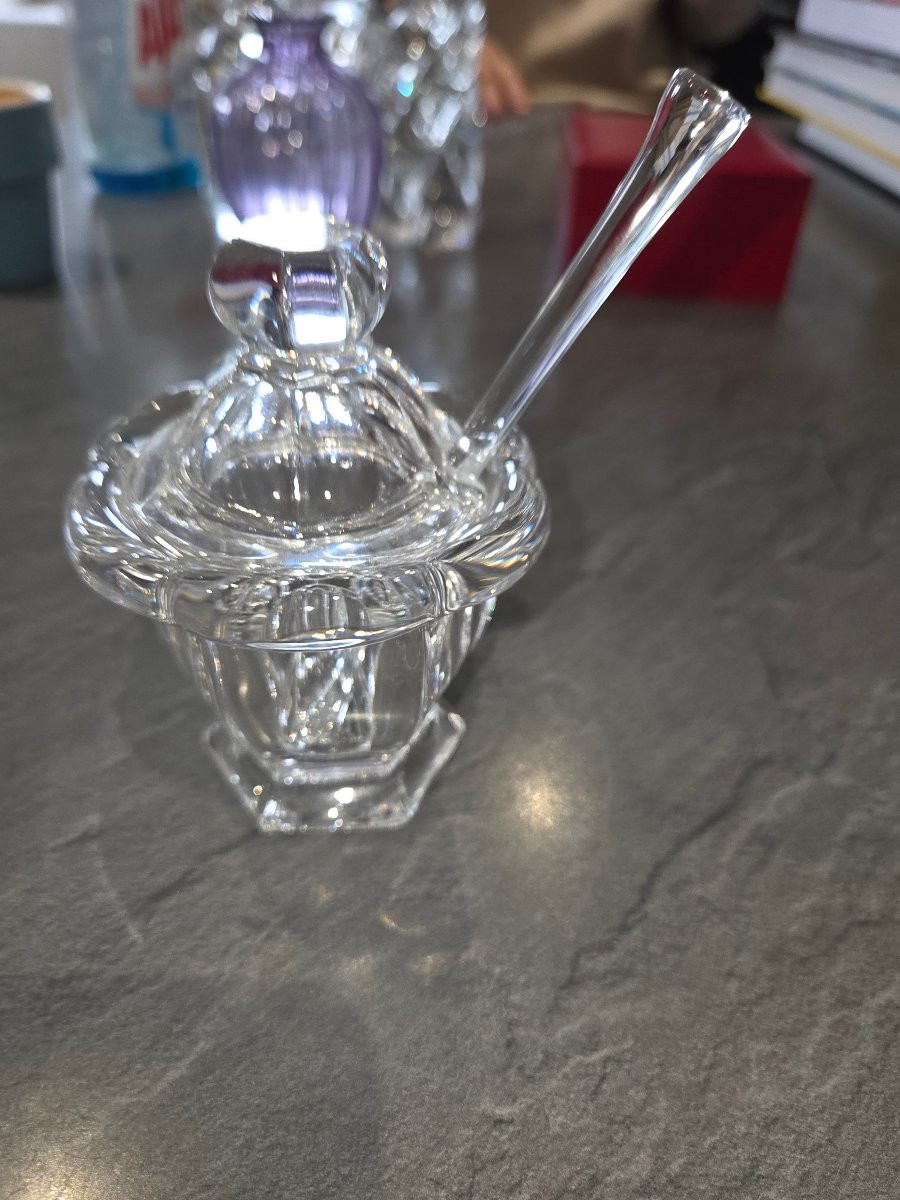 Moutardier en cristal de Baccarat modèle Harcourt des années 70/80-photo-1