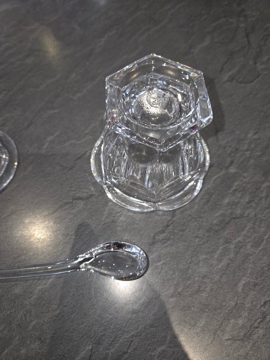 Moutardier en cristal de Baccarat modèle Harcourt des années 70/80-photo-4