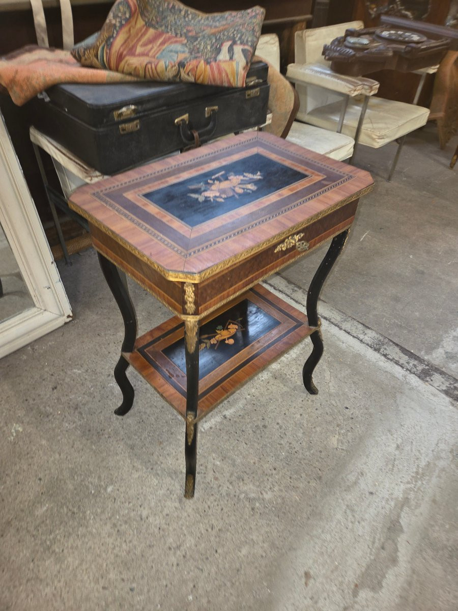 Travailleuse Napoléon III  en marqueterie -photo-2