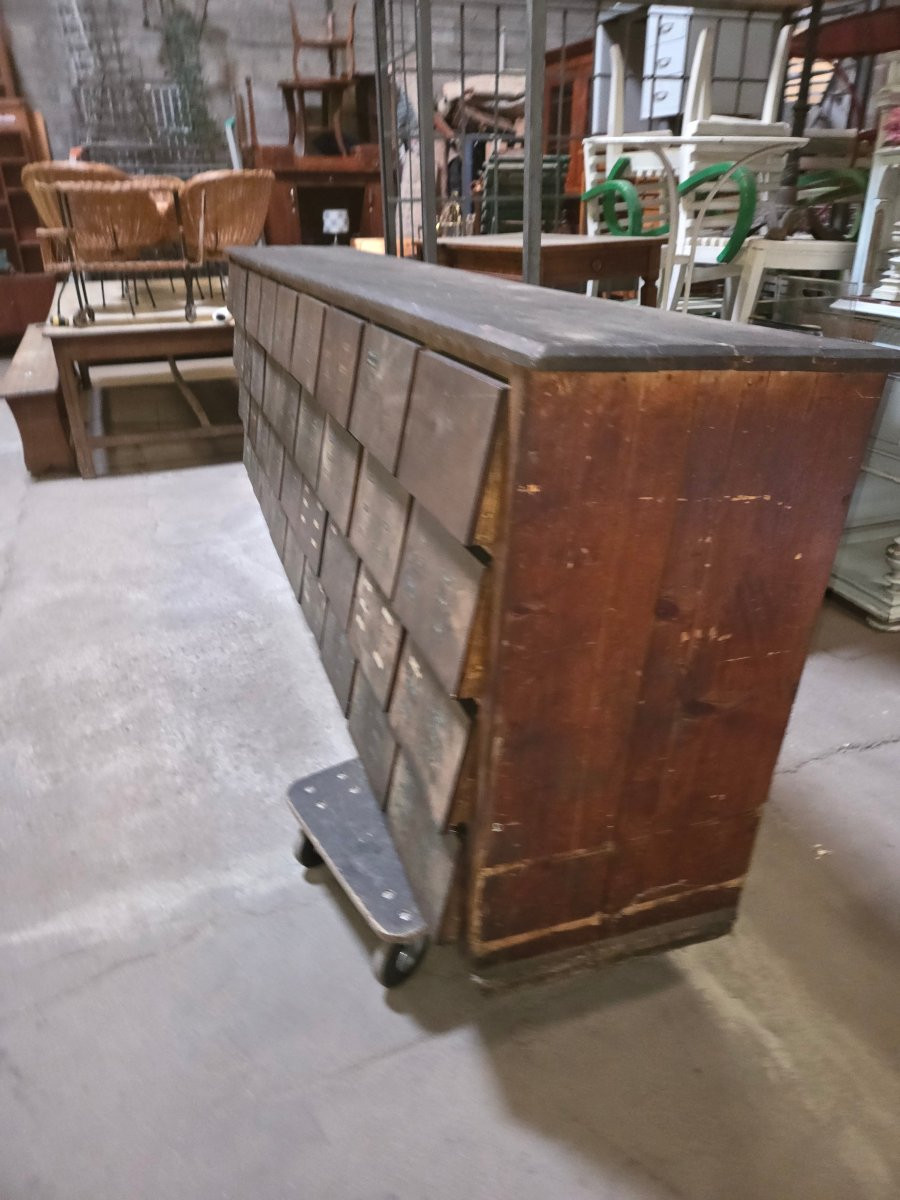 Meuble de quincaillerie a 40 tiroirs du debut 20eme -photo-4