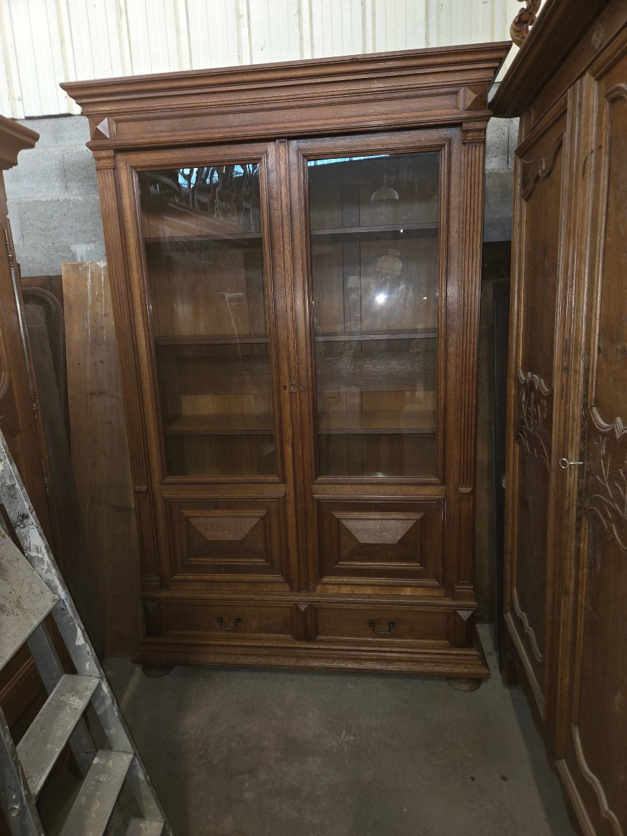 1920s Oak Bookcase In The Louis XIII Style -photo-2
