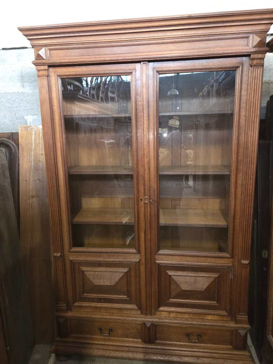 1920s Oak Bookcase In The Louis XIII Style -photo-4