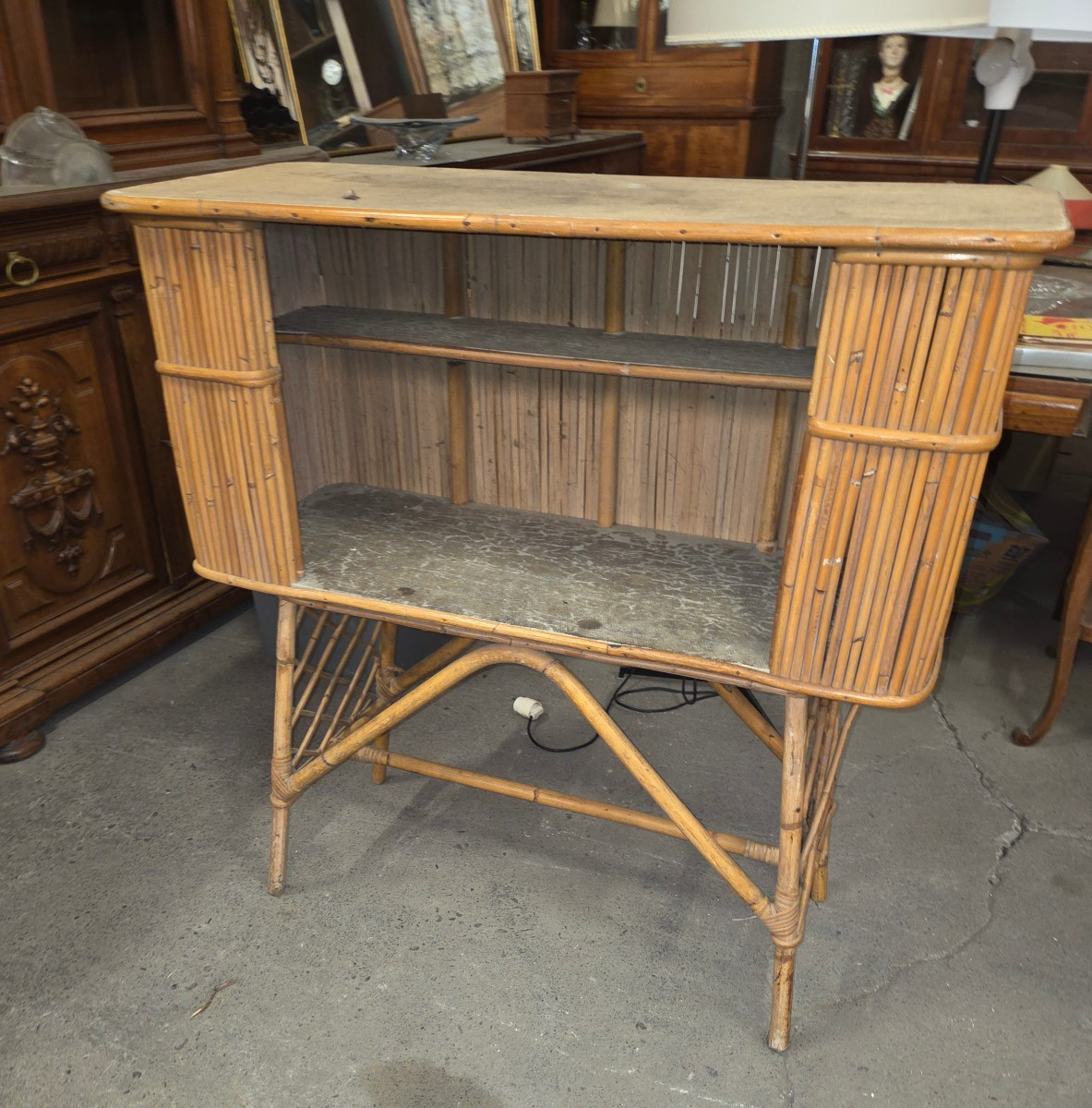 Bar en rotin Des années 60