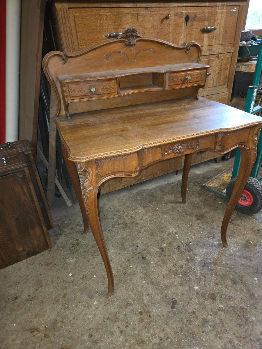 Small Louis XV Style Walnut Desk From 1900/1920-photo-2
