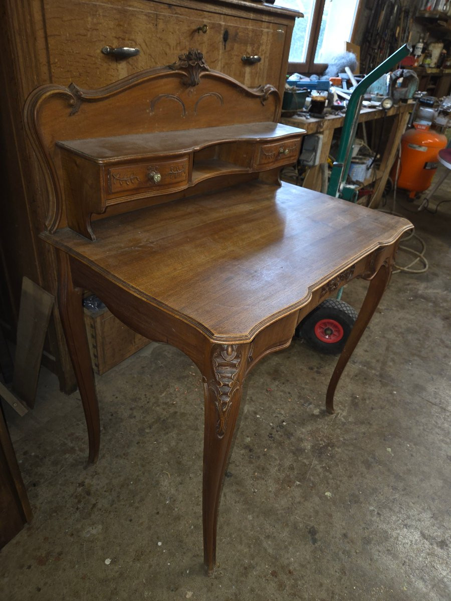 Small Louis XV Style Walnut Desk From 1900/1920-photo-3