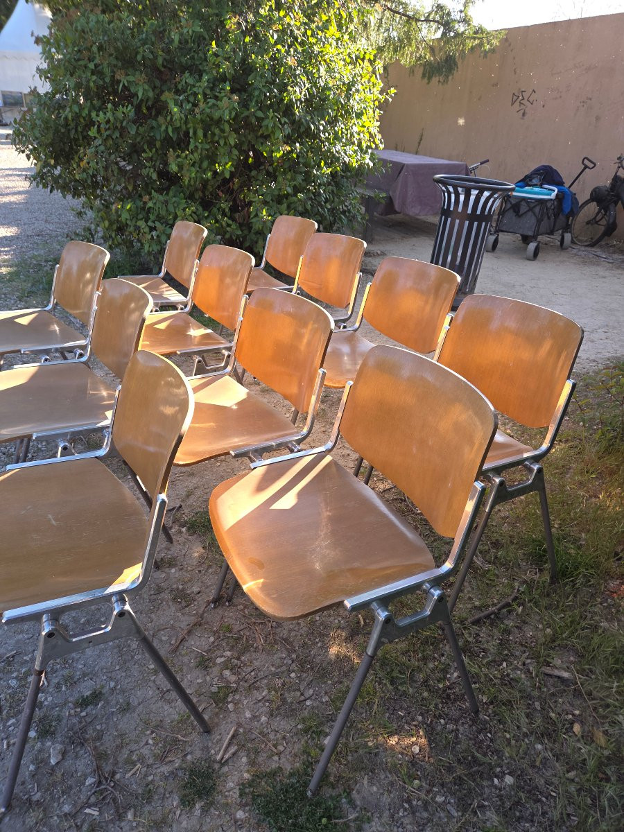 Set Of 11 Dsc 106 Chairs - Gian Carlo Piretti - Castelli 1970 Edition-photo-2