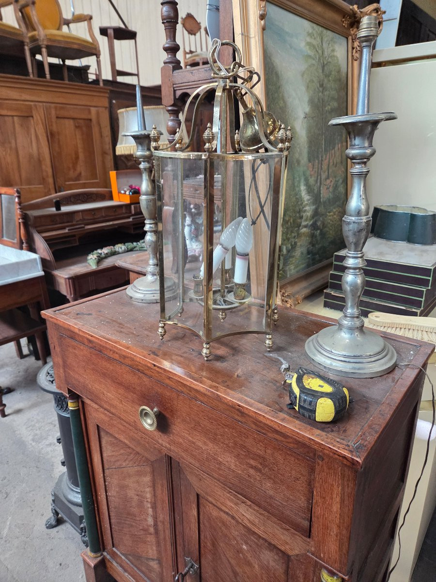 Lanterne en verre ( concave) et laiton des années 50 de la maison  Gau-photo-1