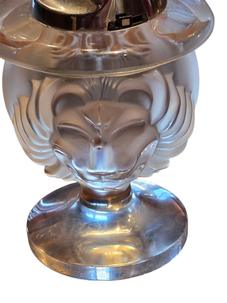 ★★★Lalique ラリック フランス 　 　Lionシガレッホルダー。 Proantic: Briquet Ten Cristal êtes De Lion By Lalique From The 70's