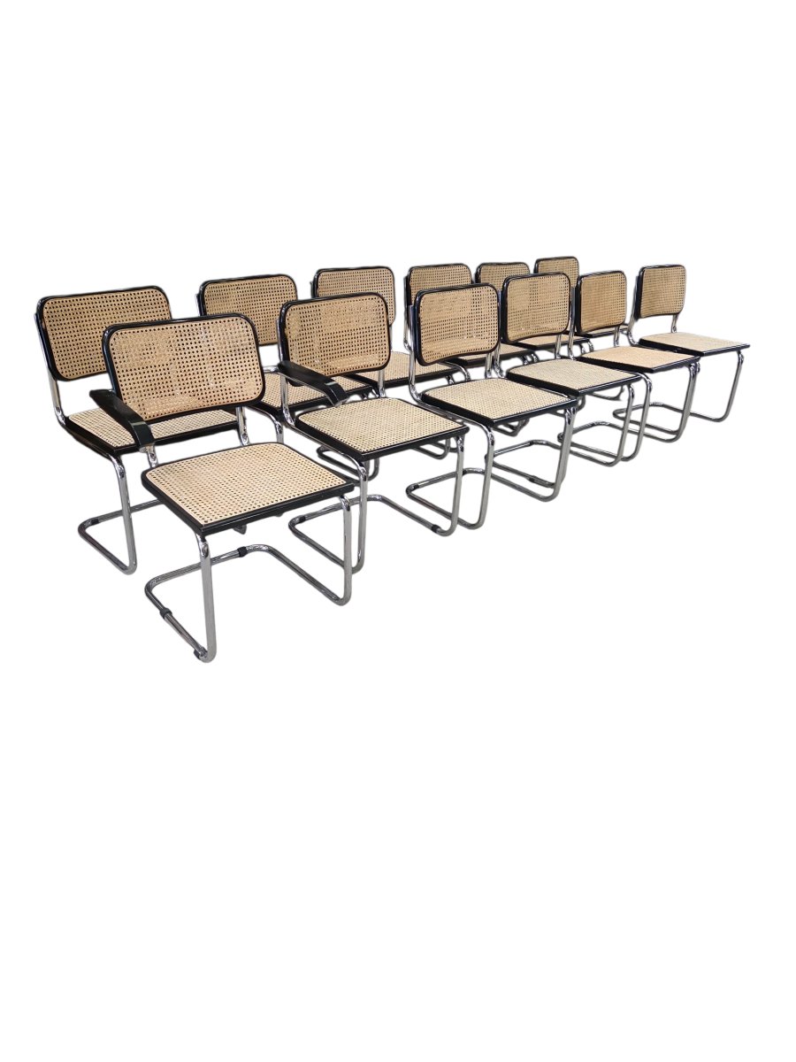 Set Of 1 B34 Armchair 11 Marcel Breuer B32 Cesca Chairs From A Factory Meeting Room-photo-2