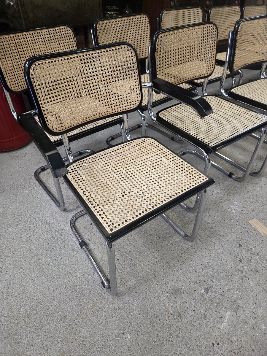 Set Of 1 B34 Armchair 11 Marcel Breuer B32 Cesca Chairs From A Factory Meeting Room-photo-1