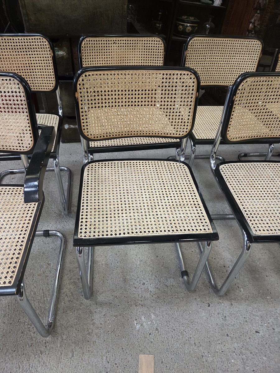 Set Of 1 B34 Armchair 11 Marcel Breuer B32 Cesca Chairs From A Factory Meeting Room-photo-2