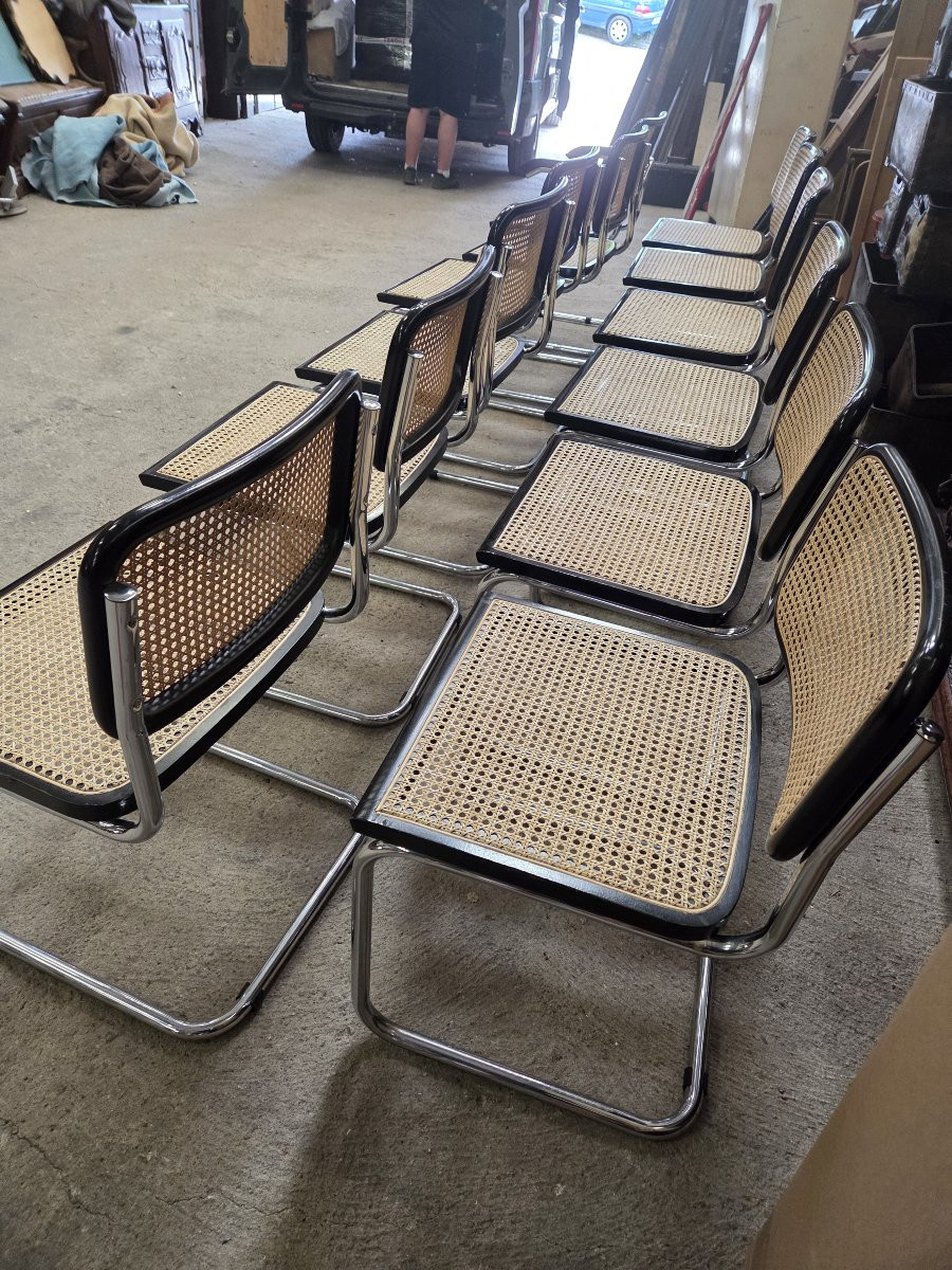Set Of 1 B34 Armchair 11 Marcel Breuer B32 Cesca Chairs From A Factory Meeting Room-photo-4