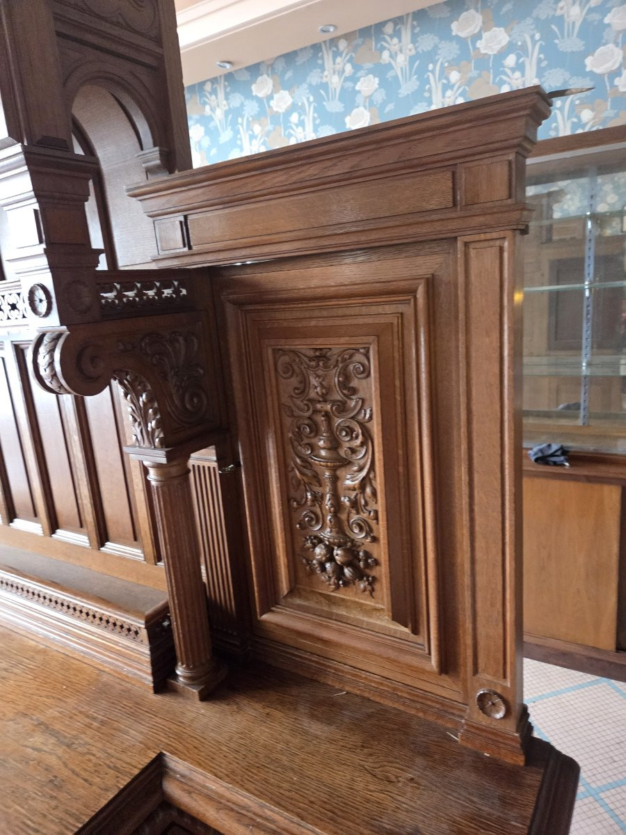 Very Large Renaissance-style Presentation Sideboard In Oak, Early 1900s-photo-8
