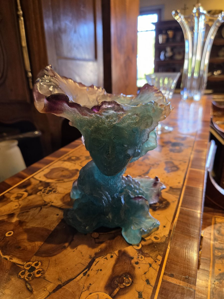 Pietement Daum en pâte de verre  modele Bacchus -photo-1