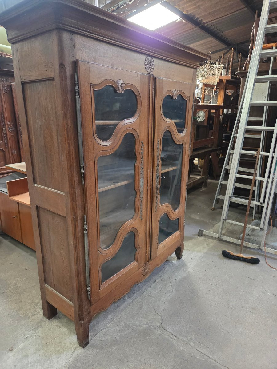Vosgian Oak Armoire From The 1st Part Of The 19th Century Converted Into A Bookcase-photo-1