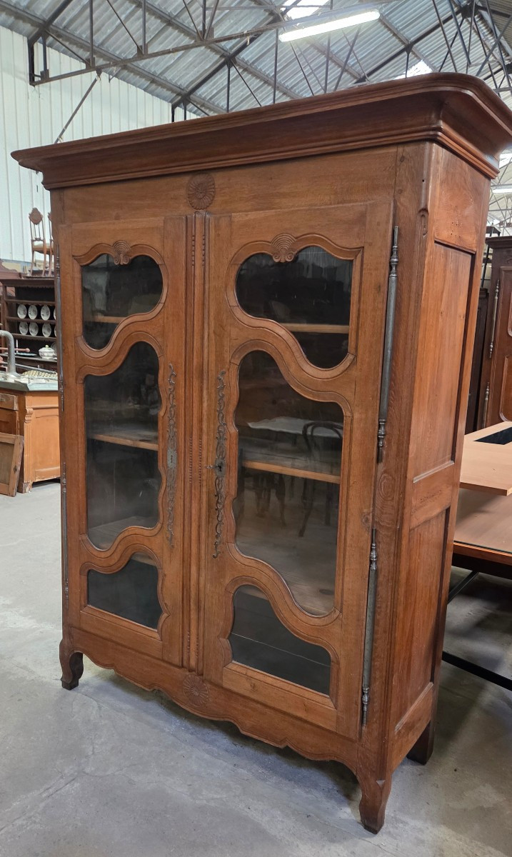 Vosgian Oak Armoire From The 1st Part Of The 19th Century Converted Into A Bookcase