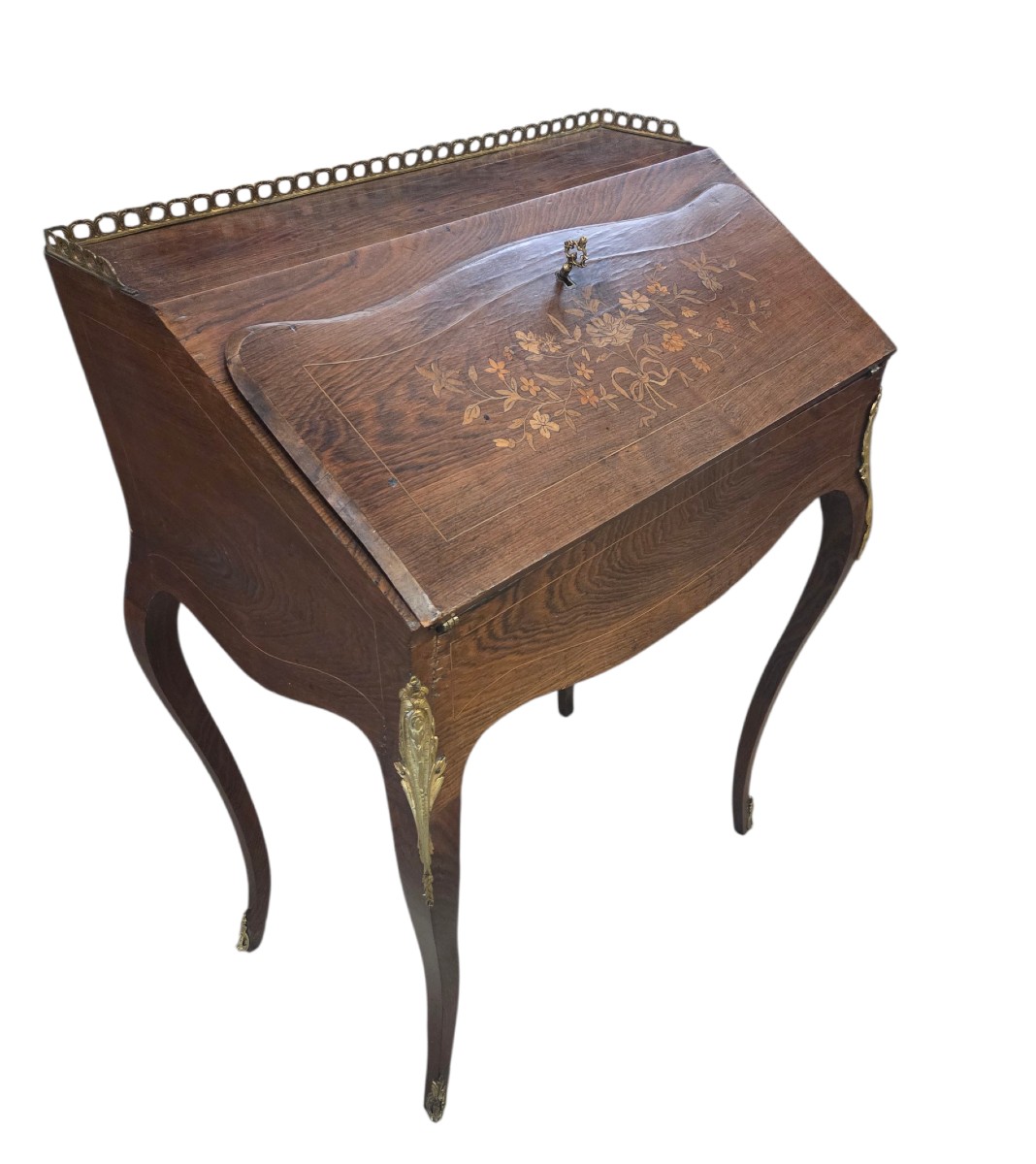 Secretaire de dame en palissandre et marqueterie d'époque Napoléon III 