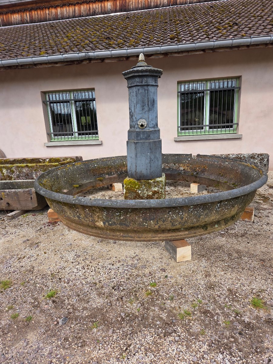 Fontaine en fonte provenant d'un parc d'un château du 19ème du sud de la Haute Saône -photo-3